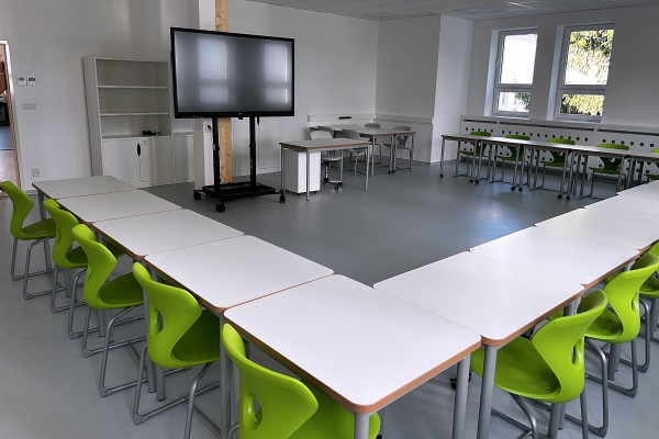 Jedna z nových tříd, které vznikly nástavbou v rámci 5. ZŠ Mladá Boleslav.