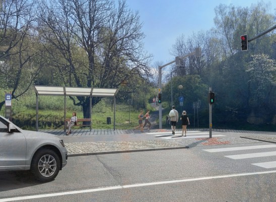 Vizualizace úprav v lokalitě Ptácká u odbočky do příměstské části Podlázky