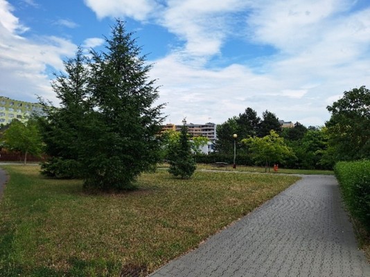 Místo pro umístění trampolín.