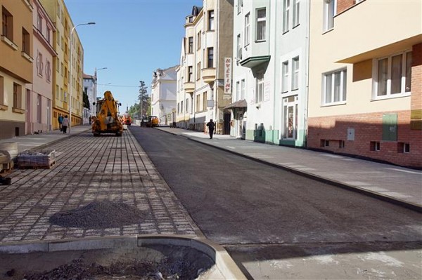 Cyklostezka Palackého během realizace